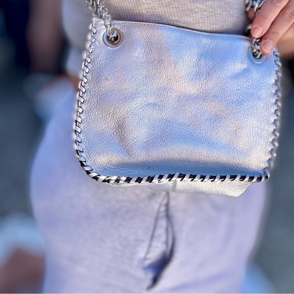 MICHAEL Michael Kors Silver Crossbody Bag with Chain Detail